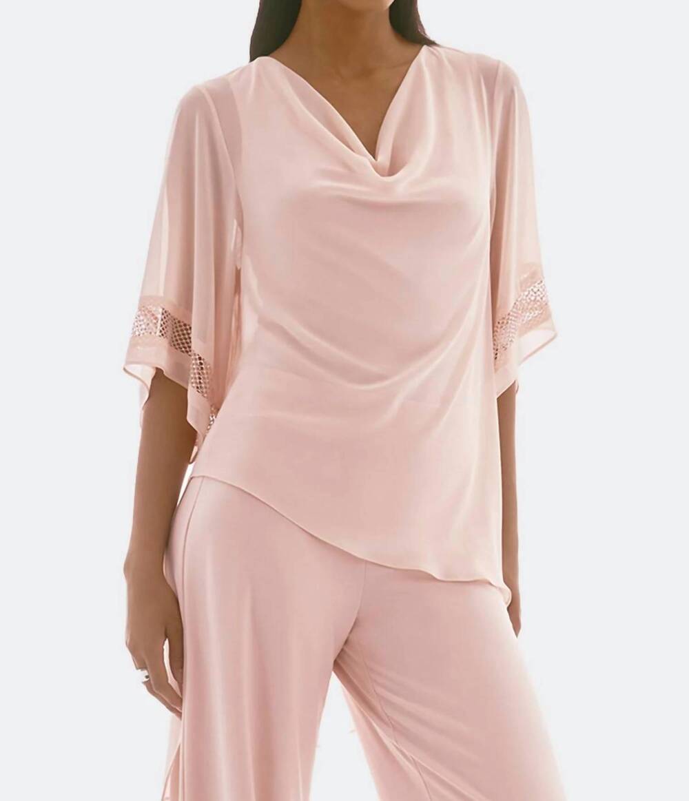 NEW JOSEPH RIBKOFF chiffon asymmetric top in quartz